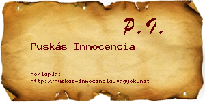 Puskás Innocencia névjegykártya