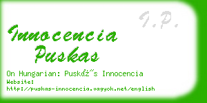 innocencia puskas business card